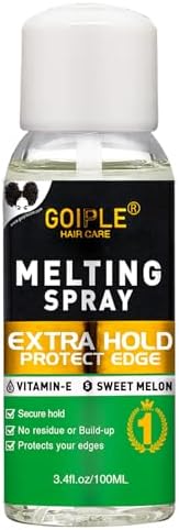 3.4 fl oz Lace Melting and Holding Spray Glue-Less Hair Adhesive for Wigs, Extra Hold Lace Melting Spray Adhesive Wig Spray for Closure Wigs Extensions, Wig Melting Spray Strong Natural Forming Hold by WOZUTUNT