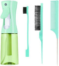 Hair Brush Set with Continuous Spray Bottle，Slick Back Hair Brush Back Brushing, Combing, Slicking Hair (green) by Unknown