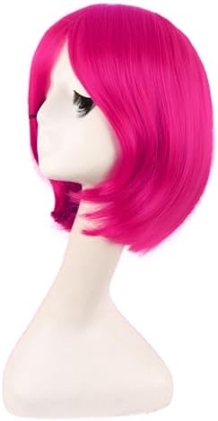 MapofBeauty 12 Inch/30 cm Unisex Short Straight Beauty Wig (Hot Pink) - Image 2