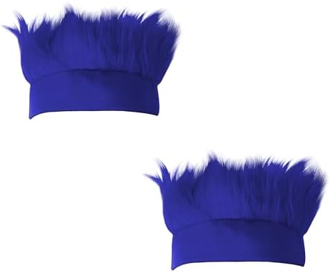 Beistle Blue Hairy Headbands – 2-Pack Fluffy Faux Hair Wig Costume Accessories, Sports Fan Headwear, Team Spirit Wear, Color-Themed Events, Pep Rally Outfits, Game Day Party Apparel, Adult Size by Beistle