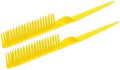 SIMPOR 3 Row Hair Comb for Natural Detangling Curly, Hair Styling Brush, Nylon Bristle Unbraider Teasing Rat Tail Comb for Women Men Yellow by SIMPOR