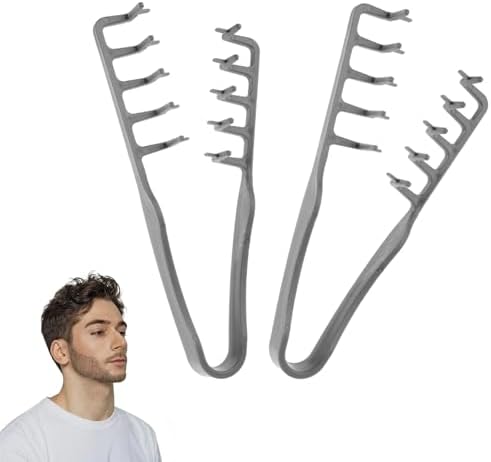 Texture Comb, Volumizing Fluffy Texture Styling Comb for Men and Women, Wide-Tooth Texturizing Styling Tool for Volume & Fringe Parting, Grey & Grey (2pcs) by Unknown