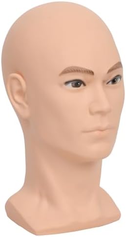 Bald Mannequin Head Male Professional Cosmetology Manikin Head for Wig Making, Display wigs, eyeglasses, hairs, T pins,with Free Clamp - Image 4