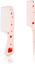 2pcs Baby Hair Comb Set, Pink Strawberry Mini Fine Tooth & Rat Tail Comb by BOXOB
