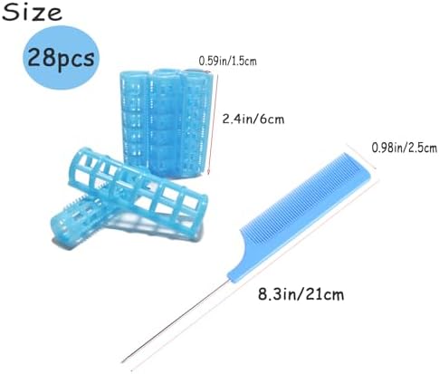 28PCS Heatless Snap-On Self-Grip Plastic Hair Curlers Set - DIY or Salon Hairstyling Tools (1.5cm/0.6in) - Image 2