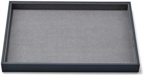Grey Microfiber Flat Jewelry Catchall Display Organizer Tray - Image 7