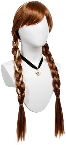 Brown Braided Wig for Girls Princess Cosplay Wigs Set Halloween Cosplay Hair Wigs (Brown/Braided) - Image 4