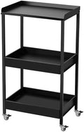 Poarmeey 3-Tier Salon Cart on Wheels, Large Metal Storage Trolley by POARMEEY