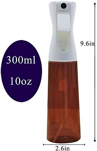 Amber Spray Water Bottle for Beauty Natural Hair Salon Mister Curly Plants Face Care Indoor Tools Continuous 360 Mist Misting Fine Large Supplies Tan Brown 10OZ - Image 2