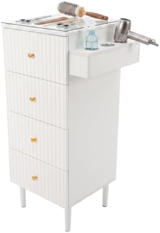 Hair Stylist Beauty Barber Station, Salon Station, White, Gold by YUYANSHOP