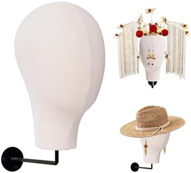 CHADWICK 21-Inch Pinnable Canvas Wig Head Wall Mount, Beige by CHADWICK