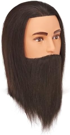 10" Male Mannequin Head 100% Human Hair for Hairdresser - Image 4