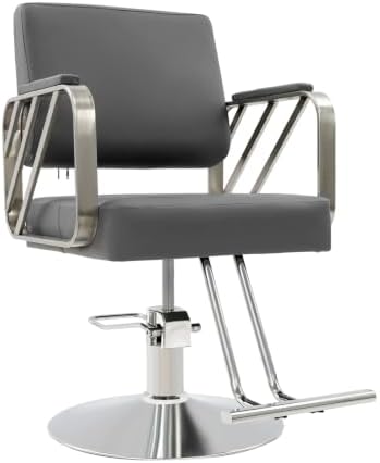 Hair Salon Chair Styling, Hydraulic Pump Barber Chair, 360° Swivel Beauty Barbering Chair for Hair Stylist Women Man, Adjustable Height Pro Stylist Chairs Beauty Salon Equipment by Unknown