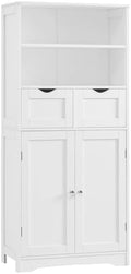 Iwell Tall Bathroom Cabinet, Storage Cabinet with Adjustable Shelves, Bathroom Storage Cabinet for Living Room, Dining Room, Entryway, White by IWELL