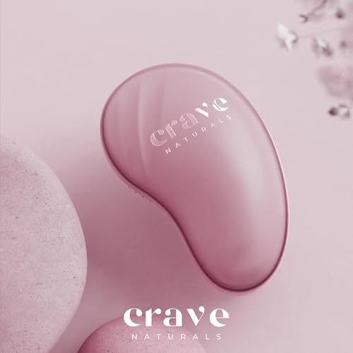 Crave Naturals Mini Detangler Hair Brush Pink – Glide Thru Hair Detangler Brush for Women, Kids & Toddlers – Gentle Scalp Care, No-Pain Tangle-Free Hairbrush for All Hair Types, Travel Hair Brush - Image 2