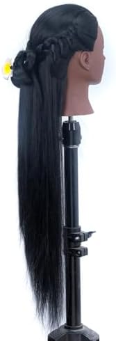 Mannequin Head with Hair 26" doll head for hair styling black - Image 4