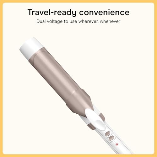 Conair Curling Iron, Double Ceramic, 1 1/2" Barrel, White/Rose Gold - Image 6