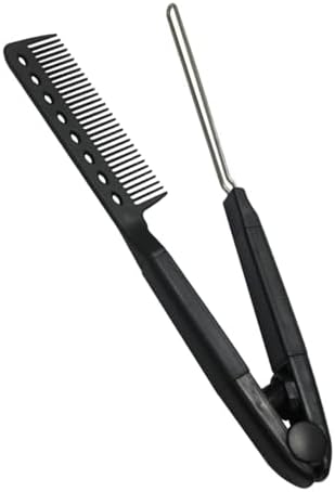 V-Shaped Hair Straightening Comb Professional Hairstyling Brush 9.2 Inches Tension Styling Tool For Salon Blowout Trimming Fine Thick Curly Hair No Heat Maneuvering Grip Portable by NOLITOY