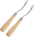 2 Pieces 6.3 Inch Wooden Bent Latch Hook Crochet Needle, Knitting Tool for Rug Making and Art Crafts by clhjinruoliu