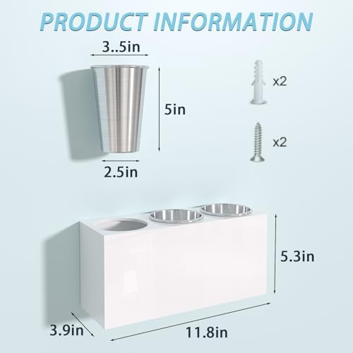 White Acrylic Hair Tool Organizer Wall Mount for Bathroom - Image 5