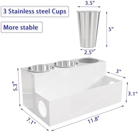 Countertop Hair Tool Organizer White Acrylic Holder for Vanity - Image 2