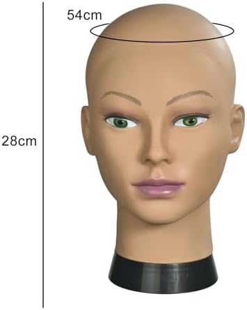 Afro Bald Mannequin Head Professional Cosmetology Wig Training Head for Wig Making and Display Hat Glasses Scarf Jewelry Model Head with Free Clamp Stand - Image 2