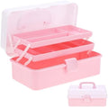 Hair Accessories Box,3-Layer Craft Tackle Art Tool Organizer Dusty Pink by Outuxed
