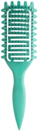 Curl Defining Brush for Curly Hair, Vented Detangling Hair Brush for Wet and Dry Styling, Curved Brush for Shaping and Smoothing Curl Clumps, Lightweight Hair Brush （Green） by Yingbtr