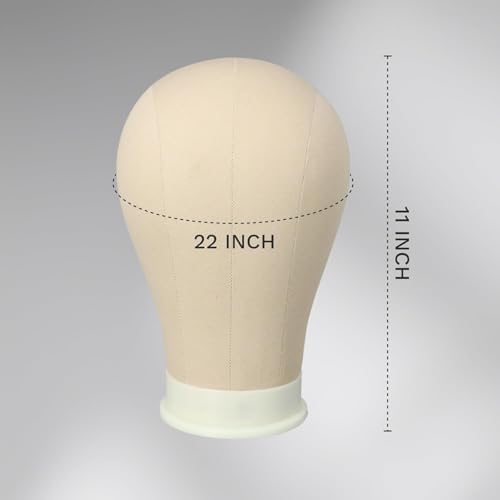 Mannequin Head for Wigs Canvas Block Head Wig Head with Mount Hole for Wig Making,Weave Hair Braiding Stand Hat Display Stand,Hairstyle Doll Head Durable Easy to Put Pins In & Out,Head Contour More Realistic (Light Brown,22") - Image 7