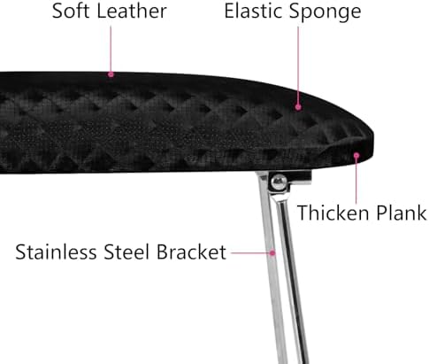 krofaue Metal Arm Rest for Nails Tech, Stable Nail Arm Rest with Phone Holder, Leather Manicure Hand Pillow with Non-Slip Aluminum Alloy Legs for Salon Nail Tips Art Table - Image 5
