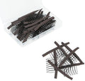 100 Pieces Wig Combs Wig Clips Wig Combs to Secure Wig 7-teeth Wig Accessories Tools For Making Wig Caps Wig Comb (Brown,100 Pcs) by JIUSERLU