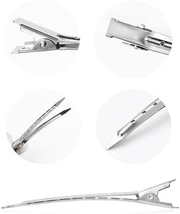 30 Packs Hair Clips, Duck Bill Clips, Hair Coloring, Hair Clips & Barrettes, 3.5 Inches Rustproof Metal Alligator Curl Clips with Holes for Hair Styling, Silver - Image 6