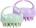 HEETA Scalp Massager with Soft Silicone Bristles for Hair Growth, Dandruff Removal, and Scalp Relaxation - Shampoo Brush for Wet or Dry Hair (Green & Purple) by HEETA