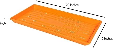 SUNPACK 10" x 20" Heavy Duty Shallow Plastic Seed Starting Tray, Orange, 1" - Lined with Drainage Holes for Excess Water and Aeration, Ideal for Greenhouses or Indoor Gardening - Image 2