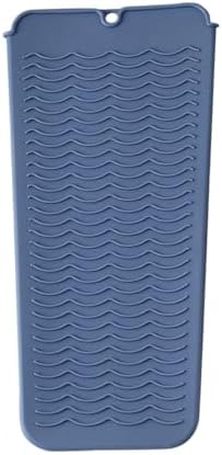 Heat Resistant Silicone Hair Iron Mat, Portable Hot Hair Tools Pad Travel Organizer Pouch for Curling Irons, Flat Irons, Hair Straightener and Hair Styling Tools (Blue) - Image 3
