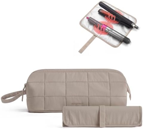 BAGSMART Hair Tools Travel Bag, Hair Tool Organizer with Heat-Resistant Mat by BAGSMART