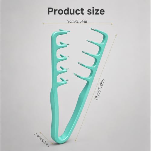 Texture Comb for Men & Women, Root-Lifting Hair Shaping Tool with Wide Spacing Teeth, Lightweight ABS Grip for Fringe Control and Natural Layer Definition (Green) - Image 6