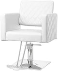 Bonnlo Salon Chair for Hair Stylist Wide Seat, Hydraulic Barber Chair with Aluminium Alloy Footrest, White Hair Salon Chair Styling Heavy Duty, Beauty Spa Cosmetology Shampoo Hairdressing Equipment by Bonnlo