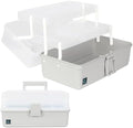 WEWLINE 3-Layers Plastic Portable Storage Box,Household Plastic Craft Supply Box with Handle,Multifunctional Storage Boxes for Children Student,Perfect for Home Office by WEWLINE