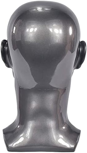 FanLin Male Mannequin Head Professional Manikin Head for Display Wigs Hats Headphone Mask Sunglasses Jewelry and Scravat Display Stand (Bright Gray) - Image 5
