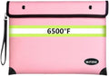 6500°F Fireproof Document Bag,Upgraded Fireproof/Waterproof Money Bag with Zipper/Reflective Strip,Storage Pouch for A4 Letter Size Document,Cash,Cell Phone,Passport by FirepyroofSafetyFamily