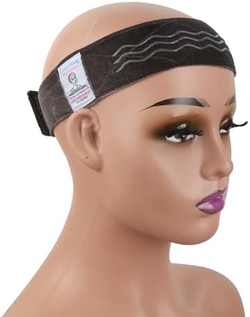Wig Grip Band Flexible Velvet Scarf Adjustable Comfort Band Headband Non-Slip Wig Bands with Wavy Silicone (Grey) by HairTrustyPartner