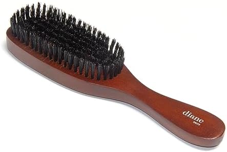 Diane Reinforced Boar Bristle Wave Brush for Men and Barbers – Medium Bristles for Thick and Curly Hair – Use for Detangling, Smoothing, Wave Styles, Restore Shine and Texture by Diane