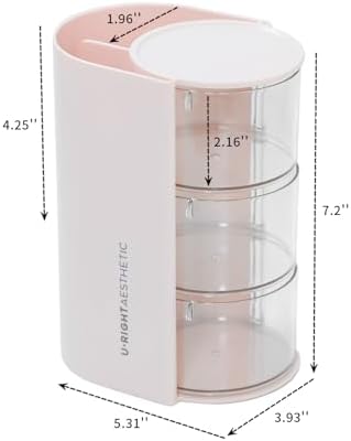 FABROK 3-Layer Hair Accessories Organizer for Girls, Pink - Image 2