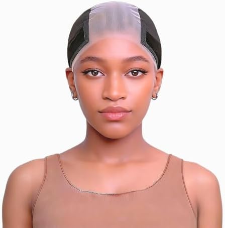 Lace Wig Grip Cap for Women 4x5 Transparent Lace Reusable Wig Caps, Wig Grip Band for Lace Front Wigs to Keep Wigs in Place, Adjustable Non Slip Wig Cap with Grip Band for Glueless Wig (Black) by PrudenpHair