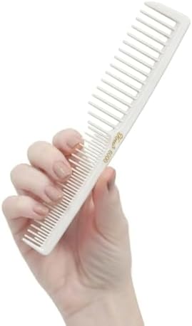 Krest 6000 7 in. Teasing Combs Lift Vent Hair Combs Pack Space Tooth Wide teeth Comb 12 Pc (White) - Image 2