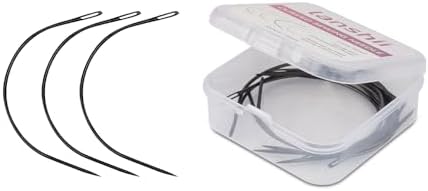 Lanshii Hair Extension 10Pcs Curved Needles in Clear Plastic Case Wig Making Repair Needles Hand Sewing Accessories Pro Beading Tools for Sewing Weft Extensions Micro Beads Rings DIY Hair Weaving - Image 5