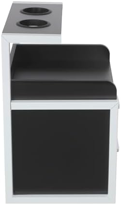 Bepritm Suspended Salon Station, Wall Mounted Salon Cabinet with 2 Drawers & Hair Dryer Stand, Wall Mounted Salon Storage Cabinet for Hair Salon, Bathroom, Bedroom (Black+Silver) - Image 4