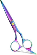 Hair Cutting Scissors, ULG Professional Hair Scissors 6.5 inch Right-Hand Razor Edge Barber Shears Salon Hair Cutting Shears Made of Japanese Stainless Steel, Hand Sharpened Rainbow by ULG