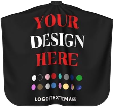 55x66in Black Custom Barber Cape, Personalized Designer Barber Cape for Salon, Gifts for Birthday Christmas - Image 2